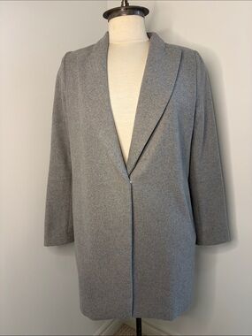 Women's Soft Gray Open-Front Blazer Jacket